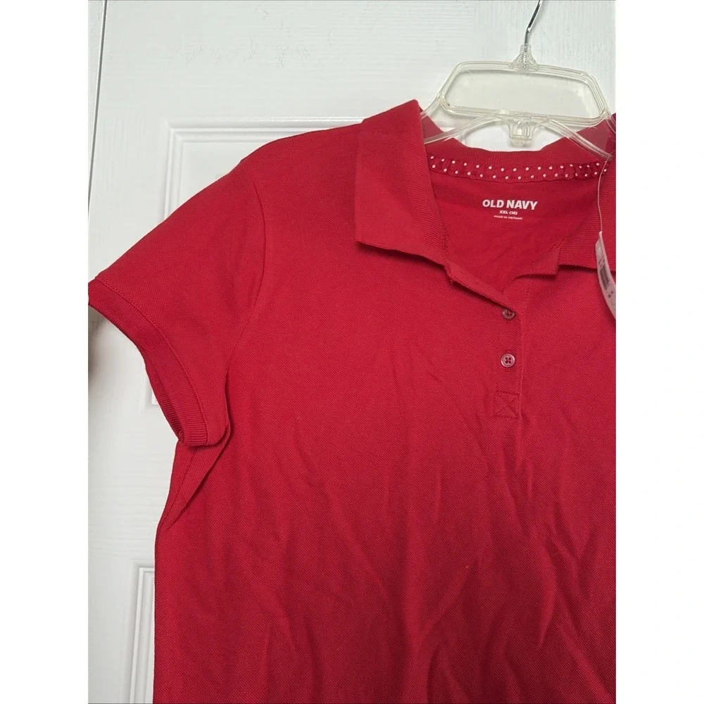 Old Navy Pique Polo Shirt Girls‎ Size 18 XXL Red School Uniform Short Sleeve NEW